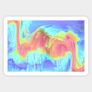 Rainbow Tie Dye Wave Digital Edit Hippy Sticker